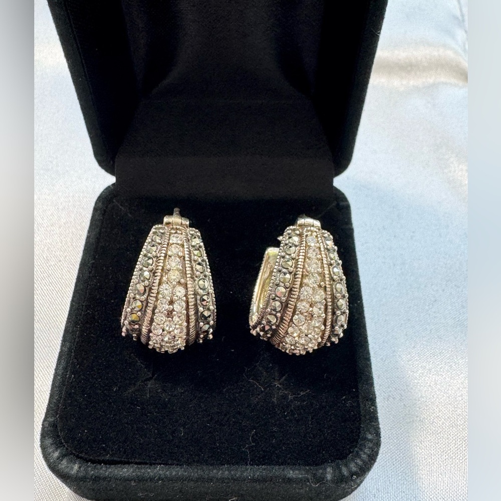 Marcasite and sterling silver earrings.